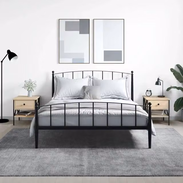Set di 2 comodini Design Mania in stile industrial, colore rovere e beige, L/P/H: 40 x 42 x 45 cm