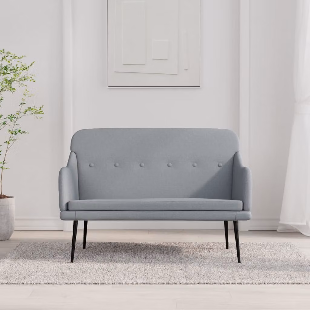 vidaXL Panca Grigio Chiaro 110x76x80 cm in Tessuto