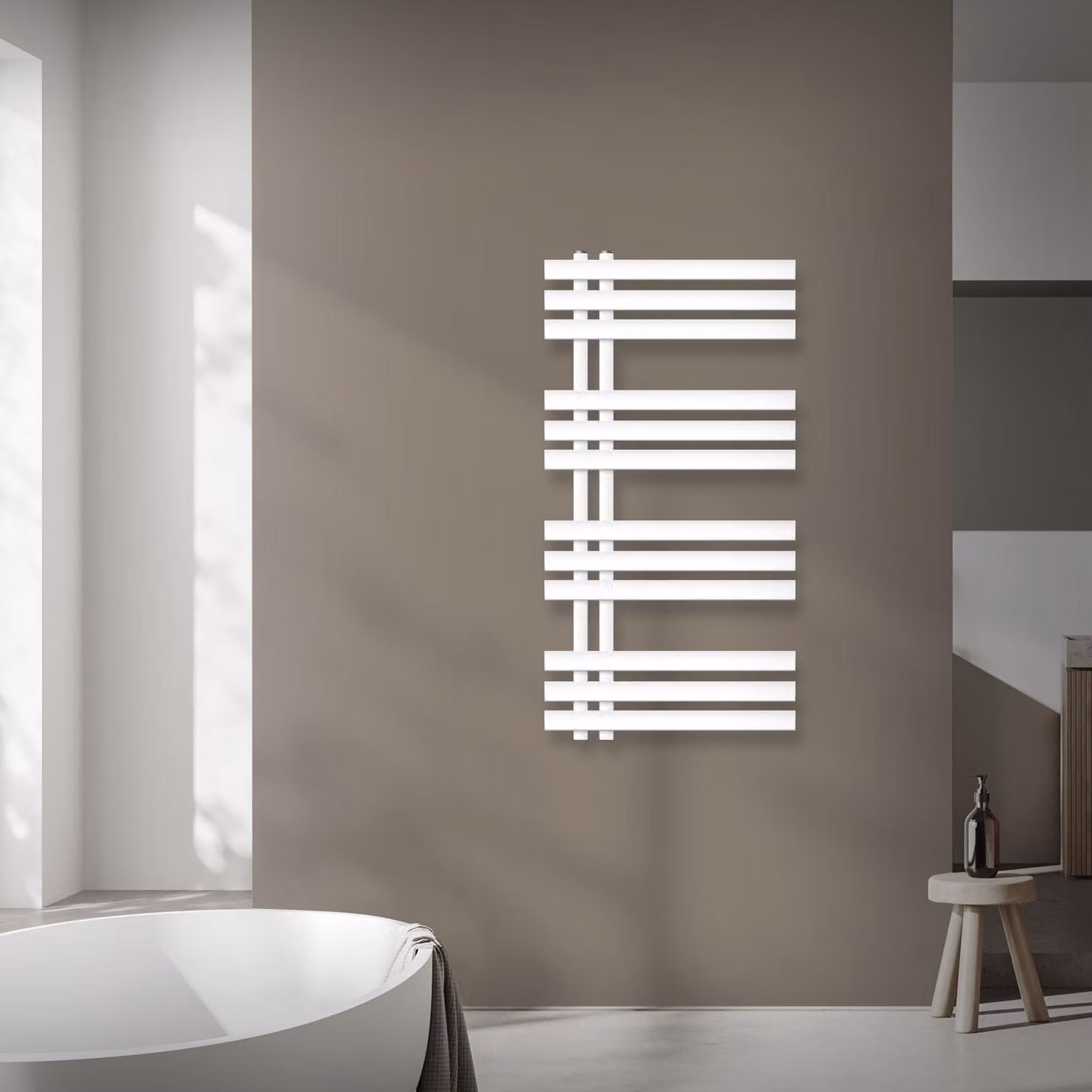 Radiatore da bagno LuxeBath Design, 500x1000 mm, bianco, incl. set di montaggio, senza elemento riscaldante
