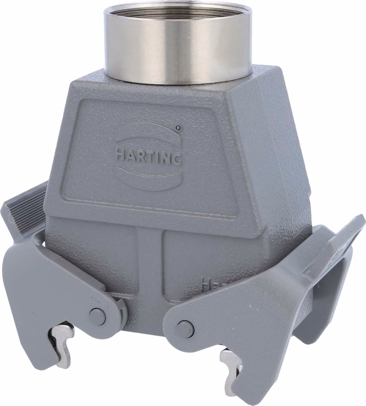 HARTING Han 10B Contenitore tubolare alto, 1xM40 uscita cavo diritta, con 2 staffe trasversali Vite M40 Area di serraggio 19,0 mm -