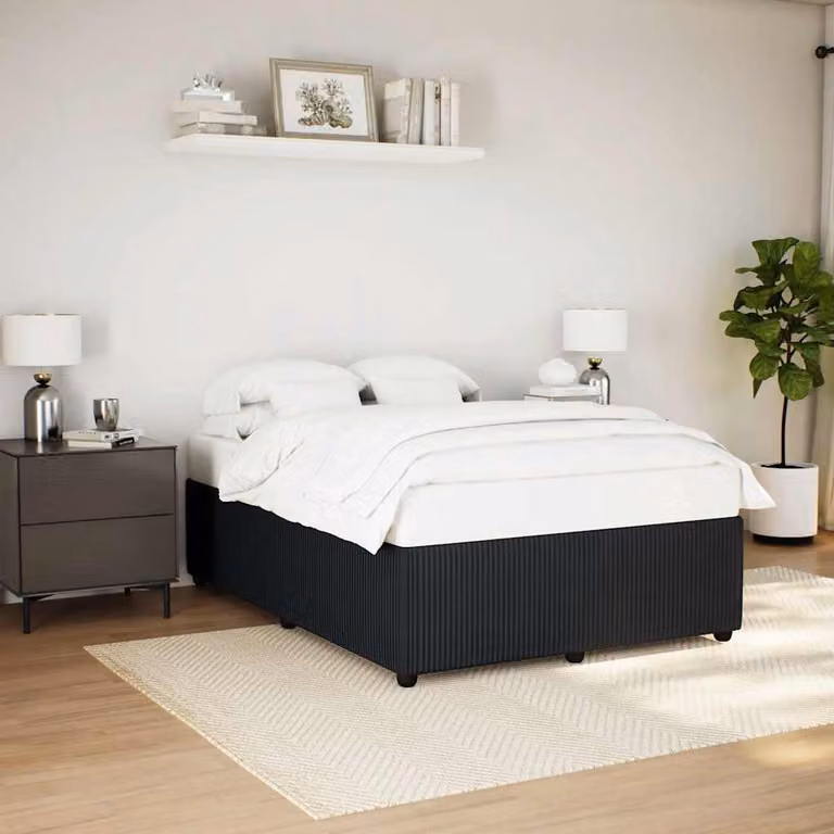 vidaXL Giroletto senza Materasso in Velluto Nero L/P: 140 x 200 cm
