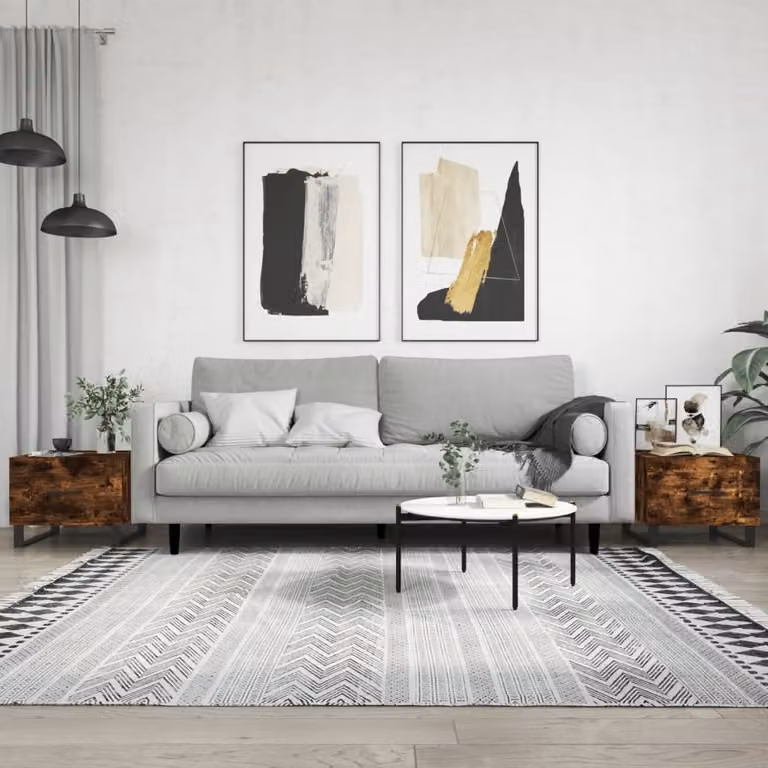 Maison Exclusive - Tavolini da salotto 2 pezzi in rovere affumicato 50x50x40 cm Materiale ligneo
