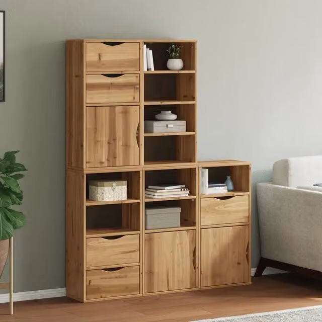 Armadietti Laterali 5 pz ODDA 40x24x79 cm Legno Massello Pino 3365366