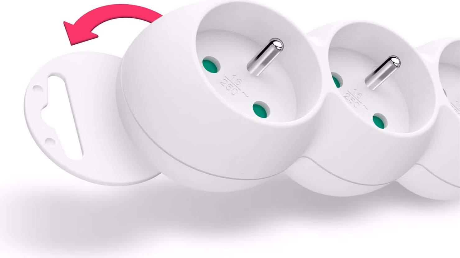 Prolunga CONNECT IT 230 V, 3 prese, 1,5 m, con interruttore, bianco