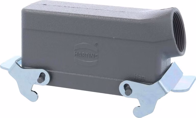 HARTING Han 24B Custodia a manicotto bassa, 1xM32 uscita cavo laterale, con 2 staffe trasversali Vite M32 Area di serraggio