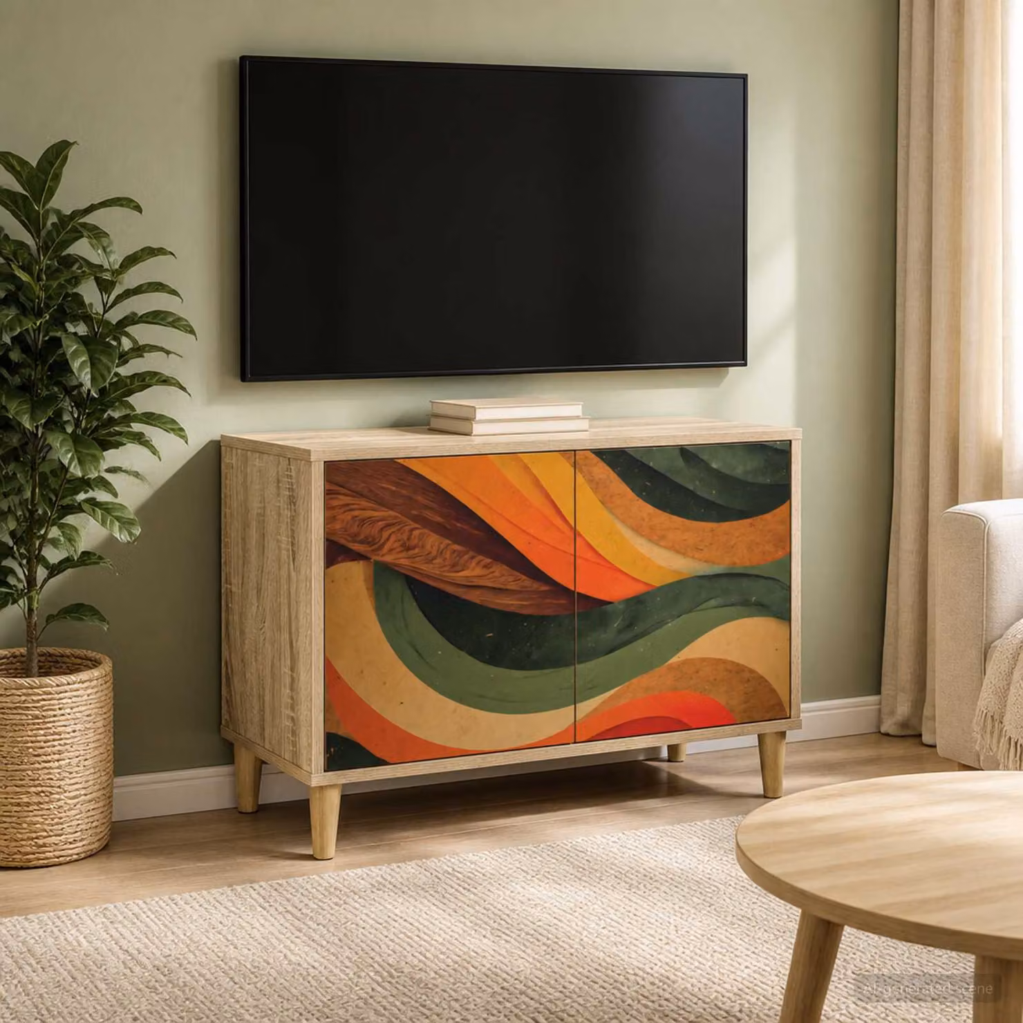 Mobile TV vidaXL BONN in legno ingegnerizzato color Sonoma, L 69 cm x P 33 cm x H 50 cm