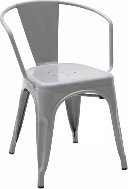 Set 4 sedie moderne metallo grigio metallizzato 53x54x72