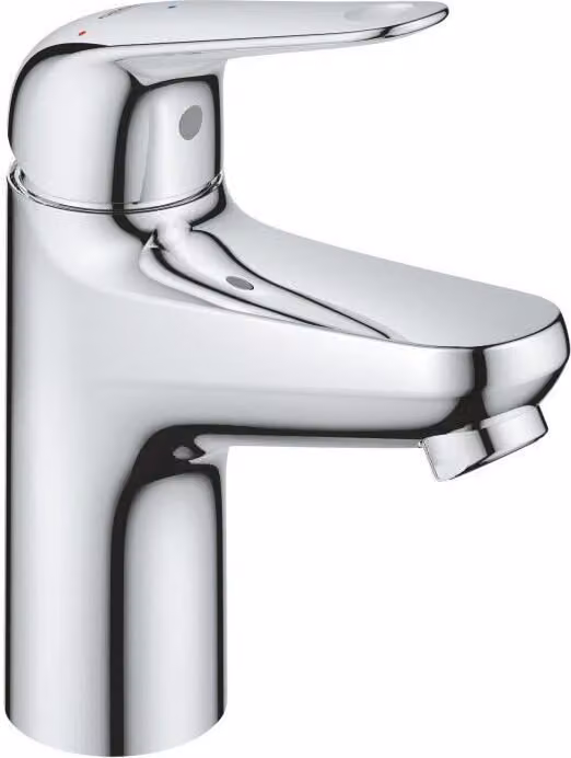 Miscelatore lavabo GROHE Swift, cromato, misura S, apertura acqua fredda, risparmio idrico, set di scarico Clic Clac