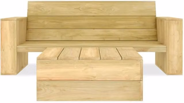 Set Divani da Giardino 2 pz | Set Salotto da Giardino in Legno di Pino Impregnato
