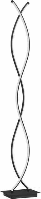 Lampada da terra LED a doppia spirale HOMCOM con luminosità regolabile e interruttore a pedale, colore nero – 1