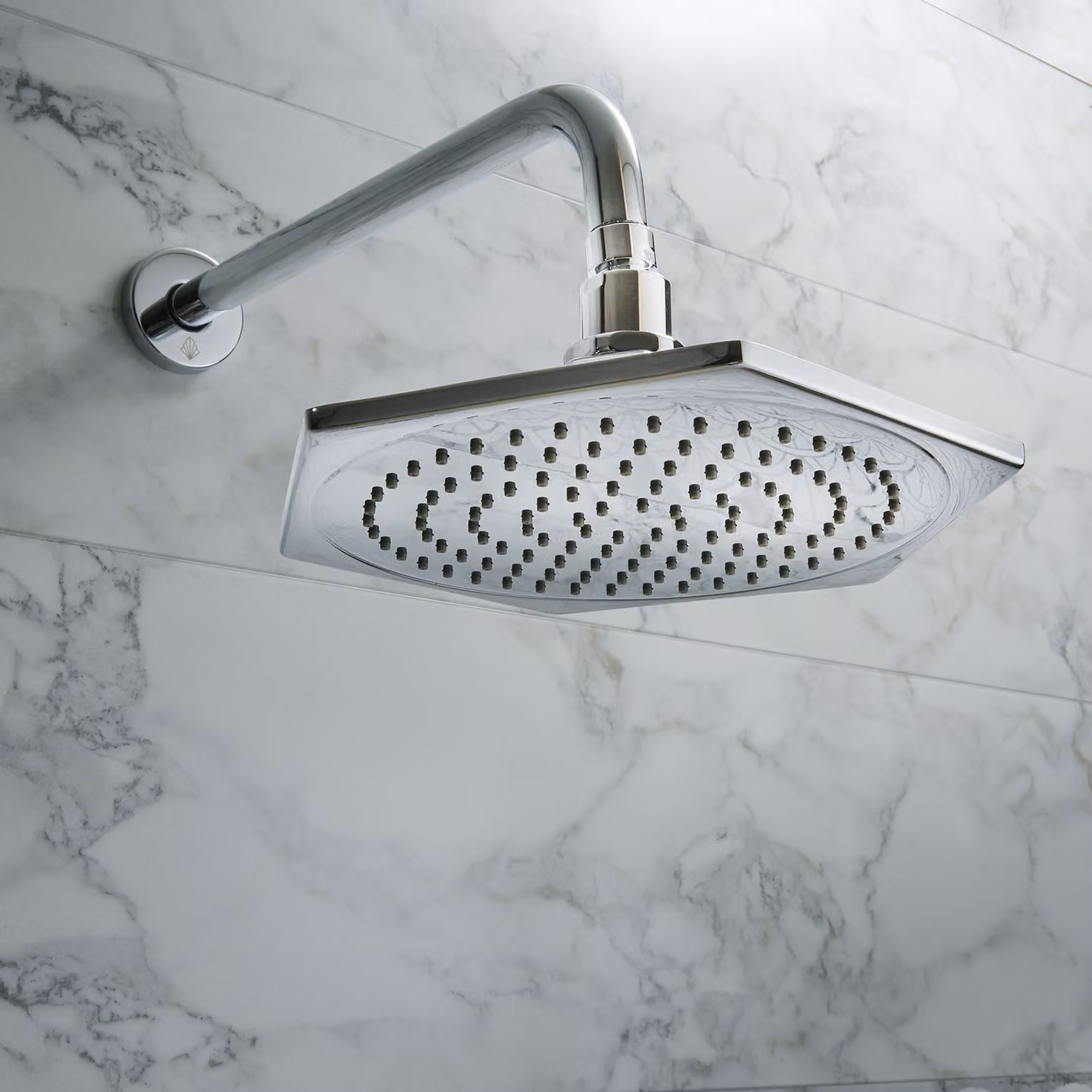 Soffione con Braccio a Parete Art Deco - Cromato - Earlham