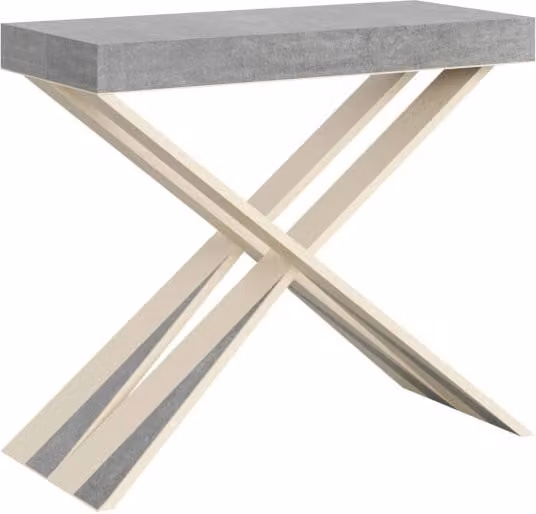 Consolle Allungabile GIORDANOSHOP in Nobilitato Grigio e Bianco L/P/H: 90-196 x 40 x 77 cm – 1