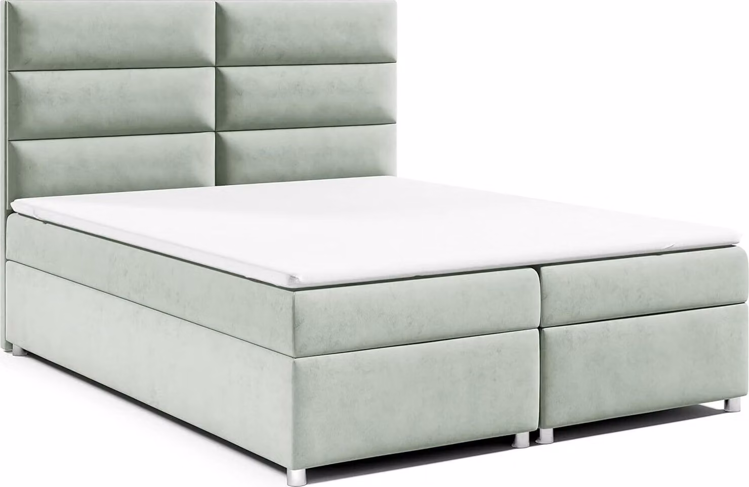Best for Home Letto boxspring con contenitore Trinity K-4 Materasso a molle Bonell incl. topper, con consegna 200x200-verde menta