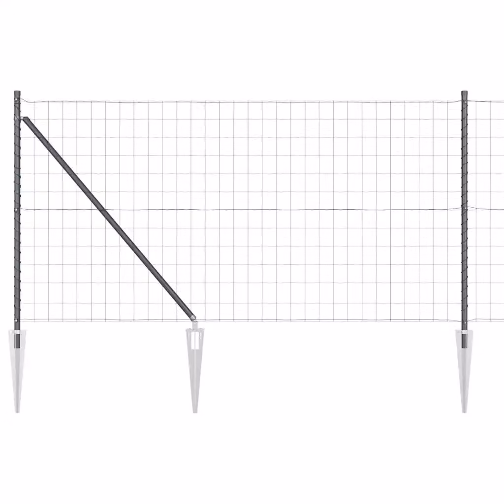 Recinzione vidaXL in acciaio rivestito in PVC grigio per installazione interrata, L: 25 m, H: 1 m – 2