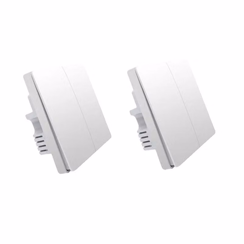Interruttore a muro smart Aqara, controllo wireless delle luci tramite Zigbee, non richiede filo neutro, modello 2X con due interruttori