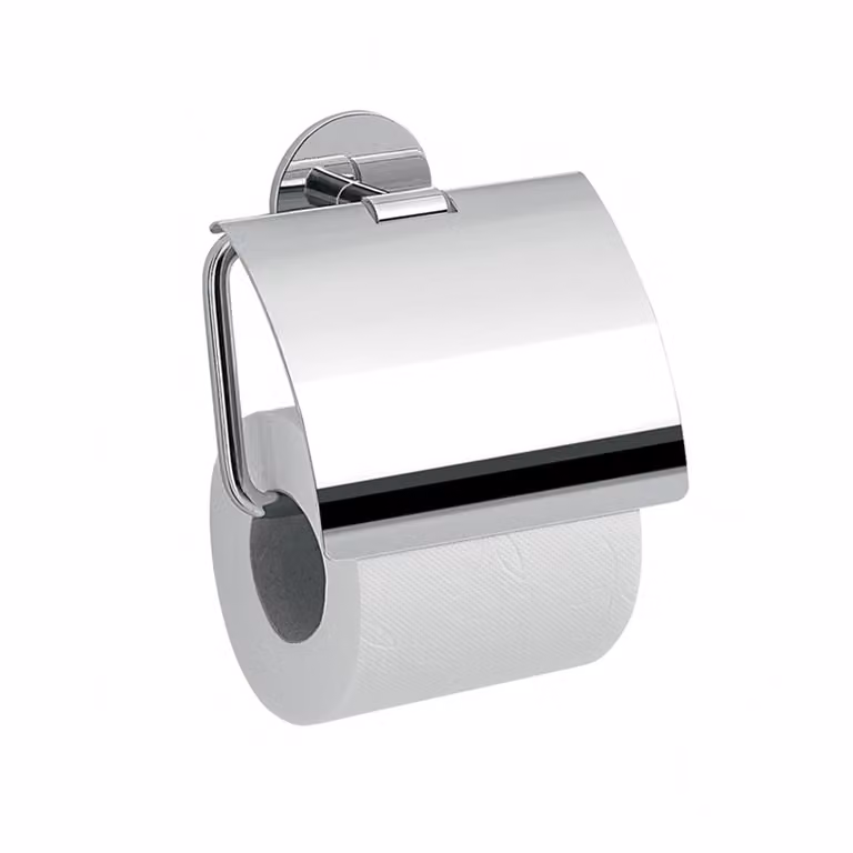 Portarotolo coperto da muro in ottone e alluminio 3625 Gedy serie GEA Cromato