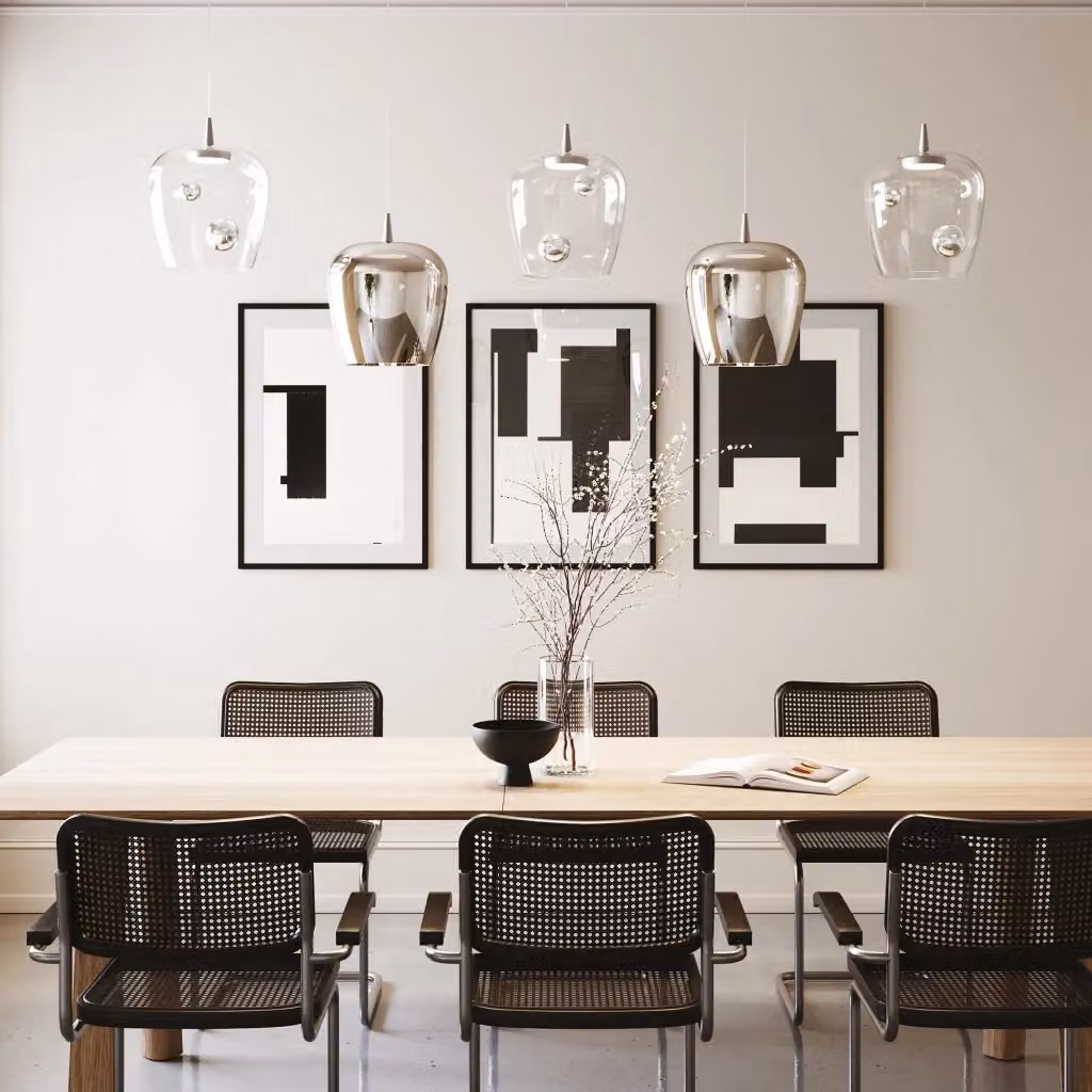 Zafferano Lampada a sospensione Bilia con diffusore in vetro trasparente e dettagli in alluminio argento, Diametro: 18 cm, 8W, 2700K – 2