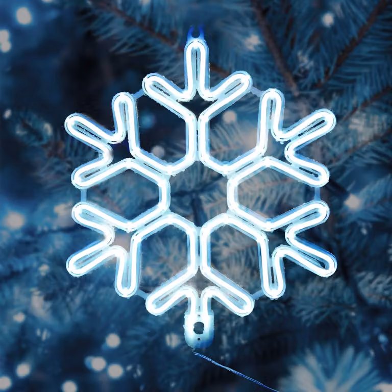 SALCAR, decorazione a forma di fiocco di neve, 40 cm, ideale per Natale, con luci LED, per decorare le finestre