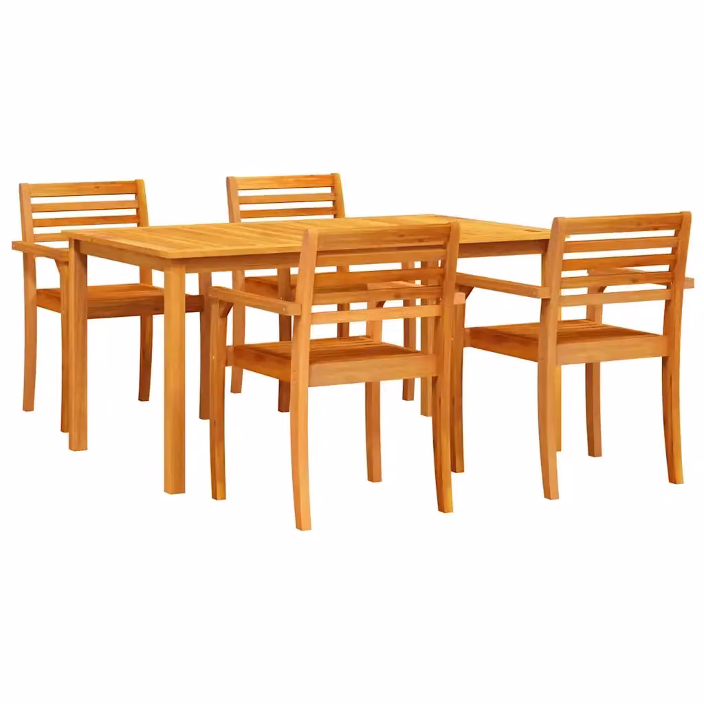 Set da pranzo per giardino e terrazzo vidaXL in legno di acacia marrone, 5 pezzi – 2