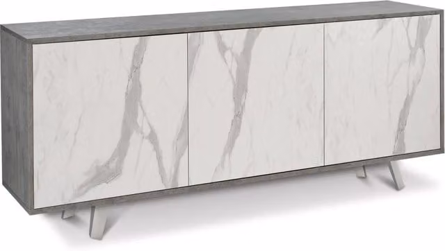 Mobile 3 Ante 177x74x41 cm Cemento/Marmo Calacatta