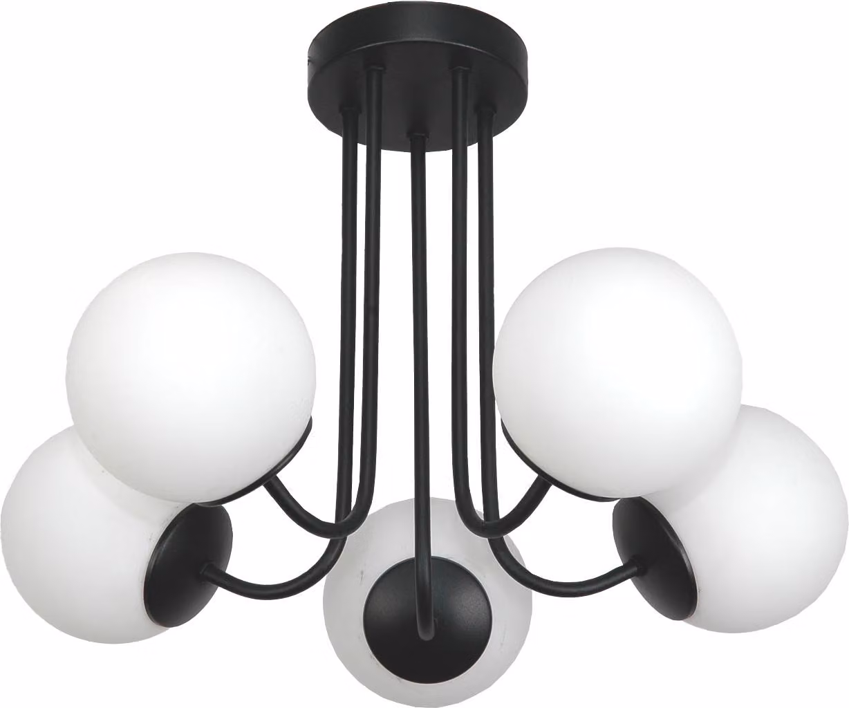 Lampadario A Sospensione Plafonniera In Vetro Nero Bianco 15-190 Gosti