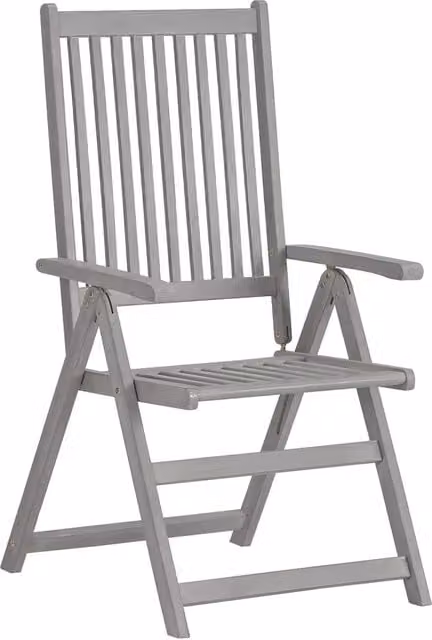 Set di 2 sedie pieghevoli reclinabili in legno massello di acacia grigio vidaXL