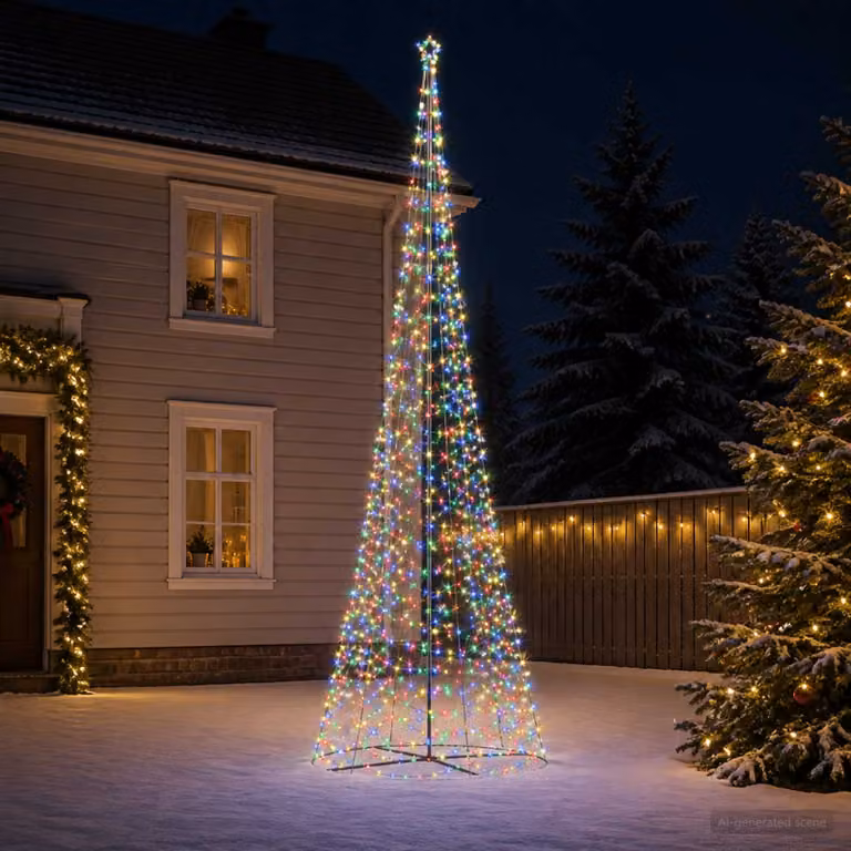 vidaXL Albero di Natale LED a spirale con base EKENAS 500 cm 868 LED