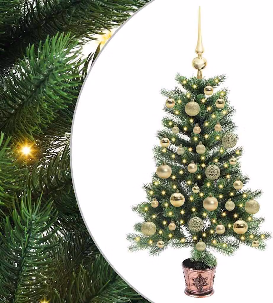 Albero di Natale con 150 LED con supporto Verde 90 cm PE