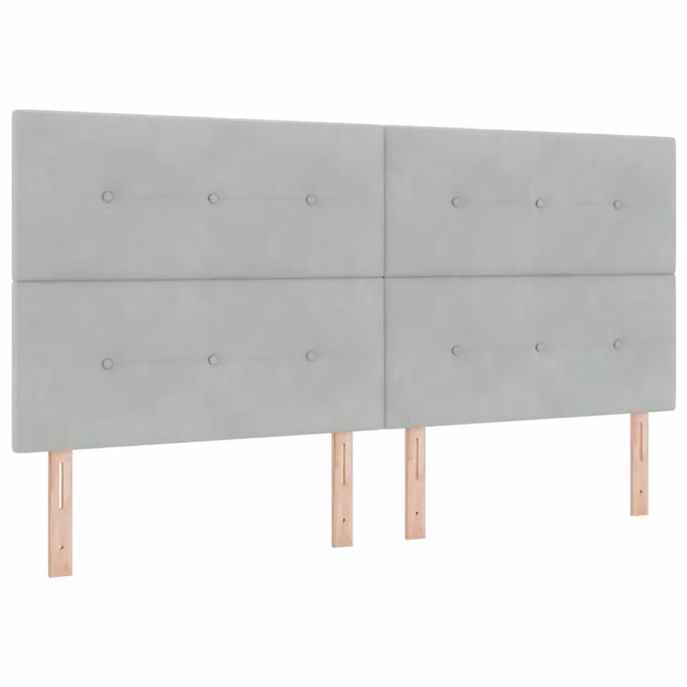 Testiera per letto con illuminazione LED integrata vidaXL in velluto grigio chiaro, Larghezza: 200 cm