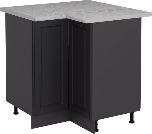 Mobile ad angolo cucina R-Line Antracite rustico/Antracite 75.6 cm PL Marmo Vicco