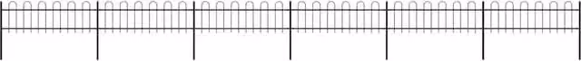 Recinzione da giardino VIDAXL in acciaio con parte superiore ad anello, colore nero, L: 1005 cm, H: 60 cm
