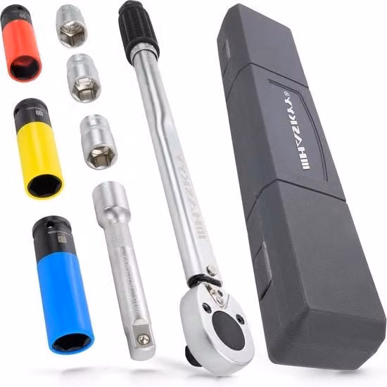 Set di chiavi inglesi Haskyy da 8 pezzi 1/2 pollici con punte a impatto 17-19-21 mm e cappucci protettivi multicolore