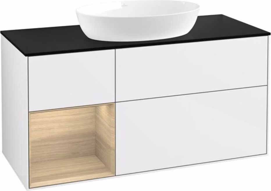 V&B illuminazione a parete del mobiletto Finion 120cm, Pl bla m, Reg Oa ven, glo wh. Lac