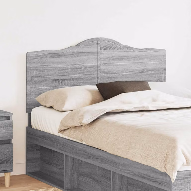 Testiera per letto moderna vidaXL in legno ingegnerizzato grigio opaco L: 138 cm, H: 28 cm, P: 3 cm