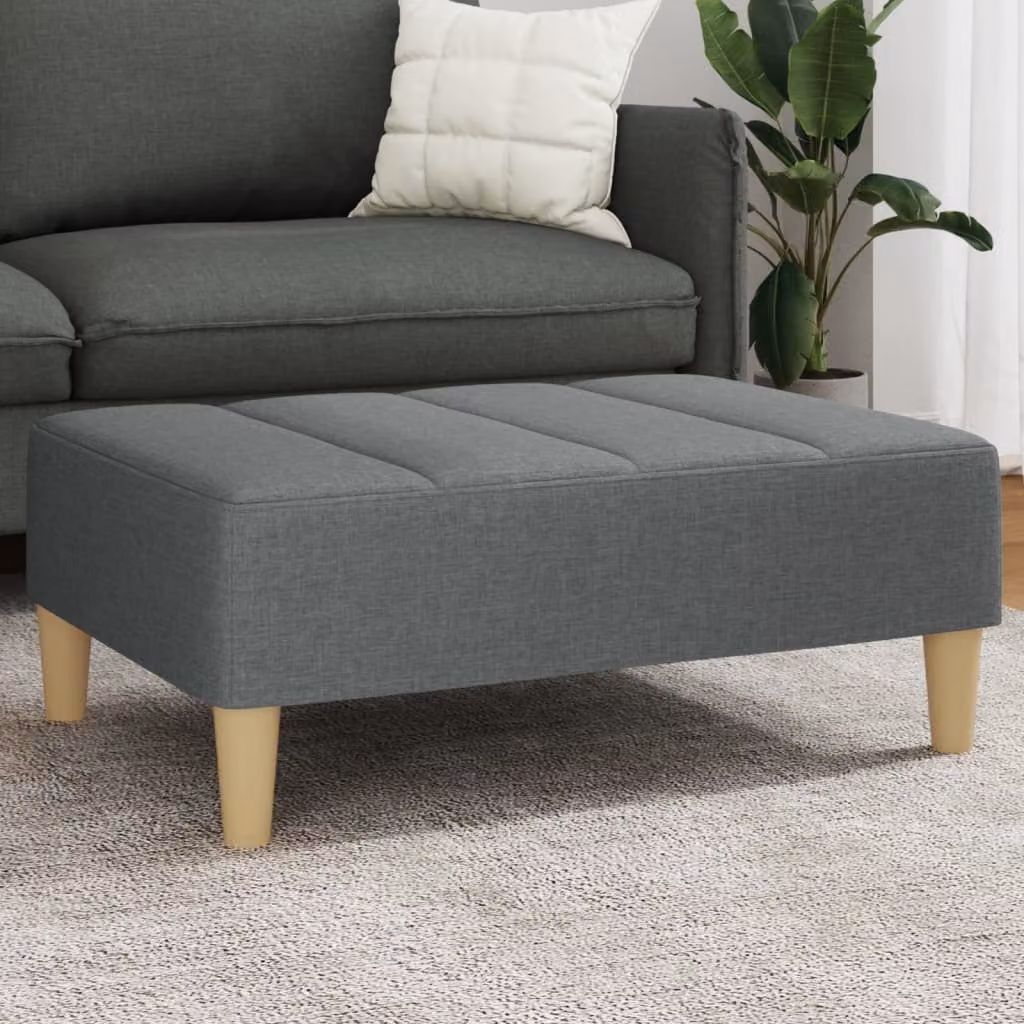 vidaXL Poggiapiedi Moderno in Tessuto Grigio L: 77 cm, P: 55 cm, H: 31 cm