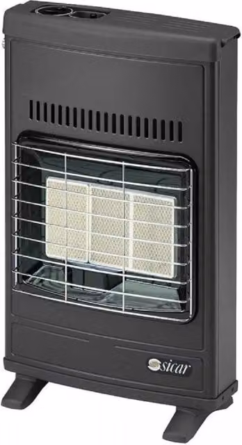 Stufa a gas metano con ventilazione Sicar ECO42T in metallo grigio e nero, L/P/H: 64 x 43 x 42,1 cm