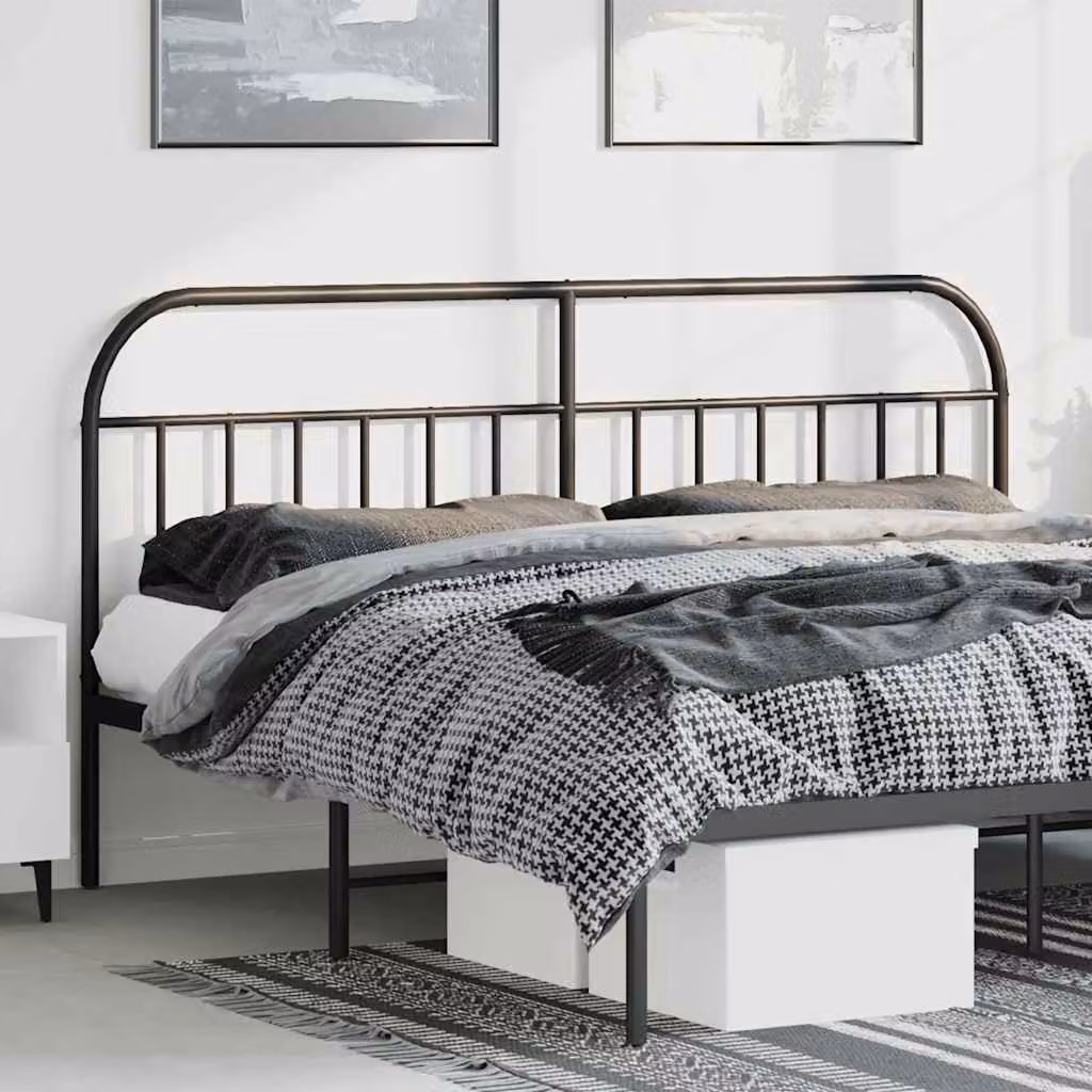 Testiera di ricambio vidaXL in metallo nero laccato per letto 180x200 cm