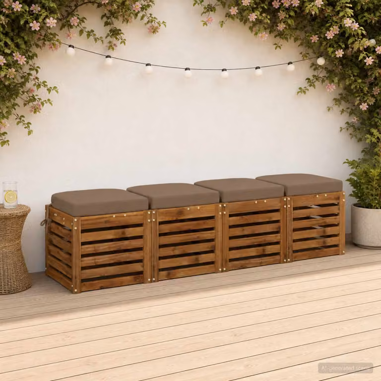 Set di 4 cuscini per sedile vidaXL SOEST in poliestere con rivestimento rimovibile e lavabile, disponibili in beige, grigio o marrone