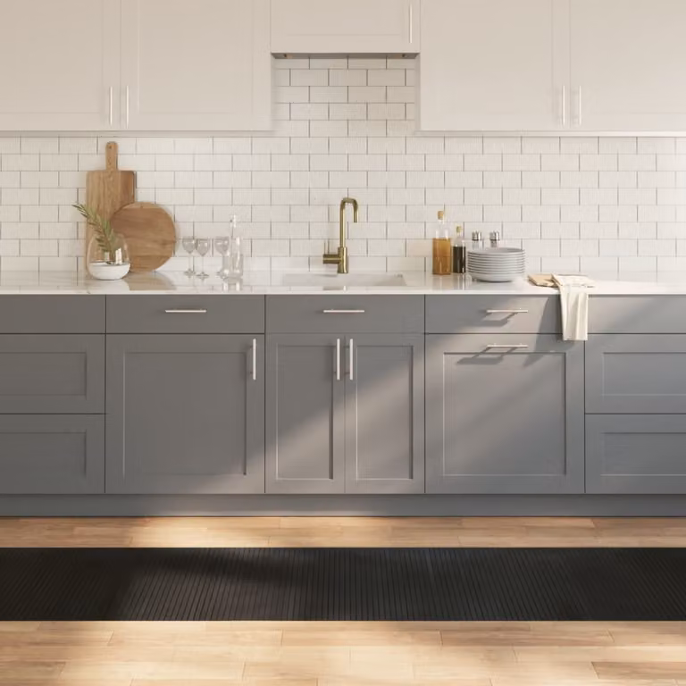 Tappeto rettangolare moderno vidaXL in bambù nero antiscivolo L: 300 cm, P: 60 cm