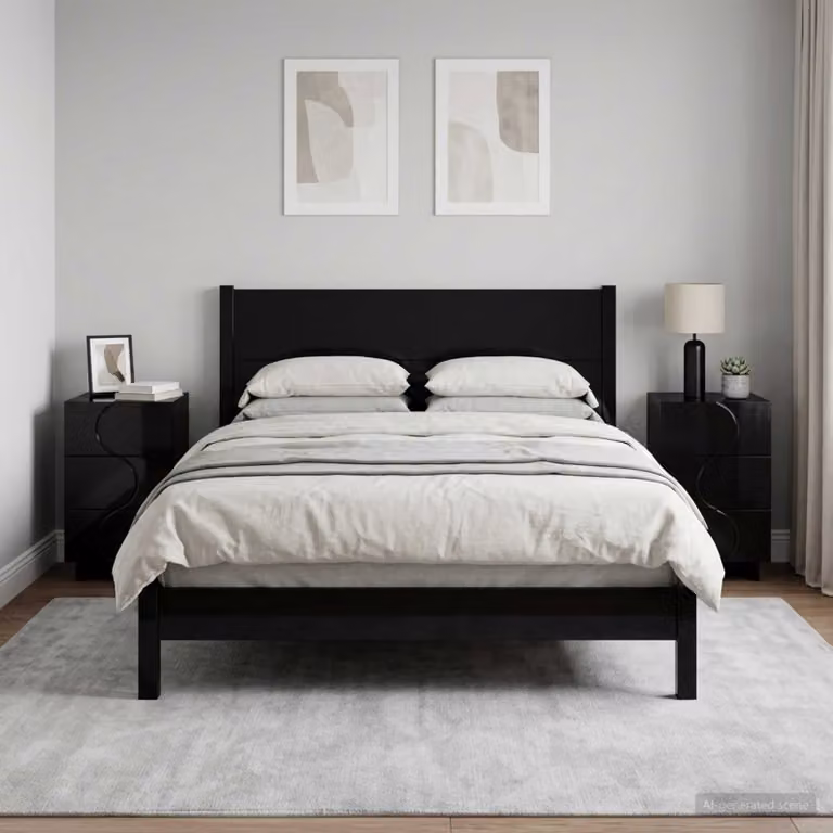 Set di 2 comodini moderni vidaXL in legno composito nero L/P/H: 33,5 x 34,5 x 60 cm
