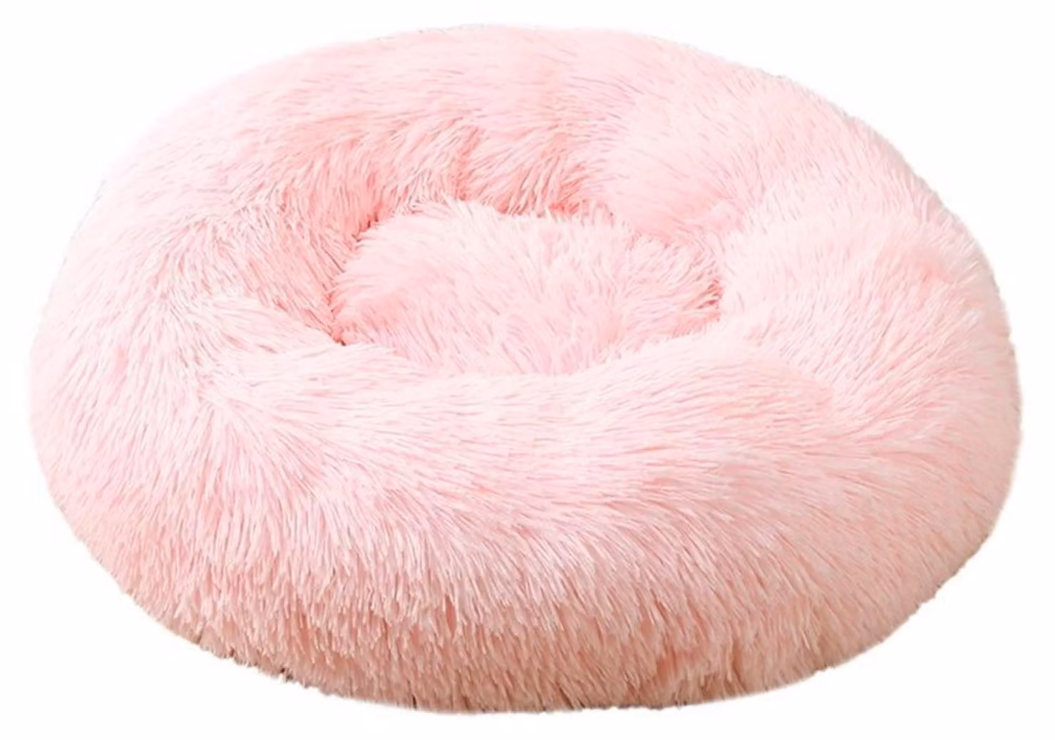 Cuccia per cani, cuccia per gatti, forma a ciambella, peluche, rosa chiaro, 90 cm