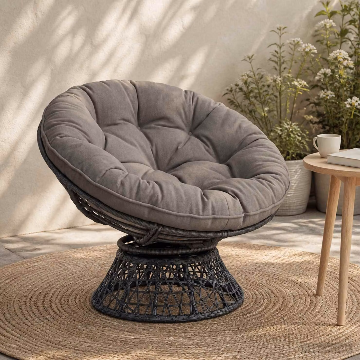 vidaXL Cuscino per Sedia Appesa VIANEN 100% Poliestere Grigio