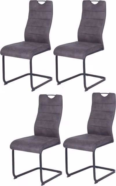 Sedia KITTY II CASA VITAL grigio scuro con base a cantilever in metallo opaco – 1