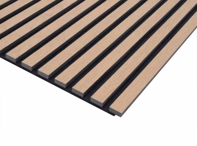 Set di 5 pannelli fonoassorbenti da parete GIORDANOSHOP in MDF e carta melaminica effetto rovere, L: 57,25 cm, H: 120 cm, P: 1,9 cm