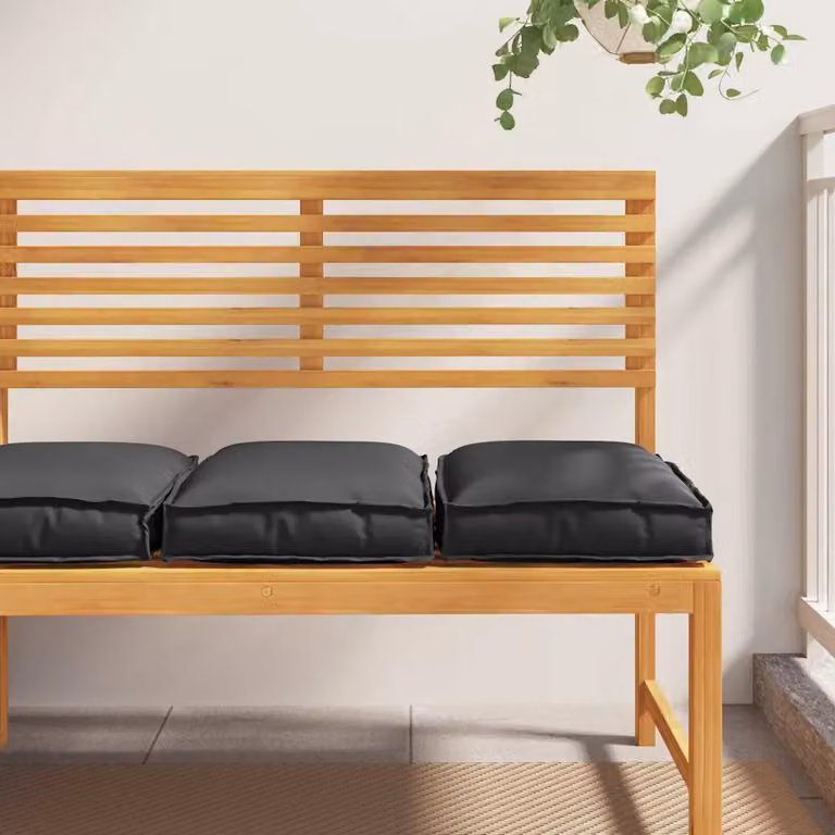 Set di 2 cuscini quadrati vidaXL in tessuto Oxford nero, idrorepellenti, L 40 x P 40 x H 8 cm