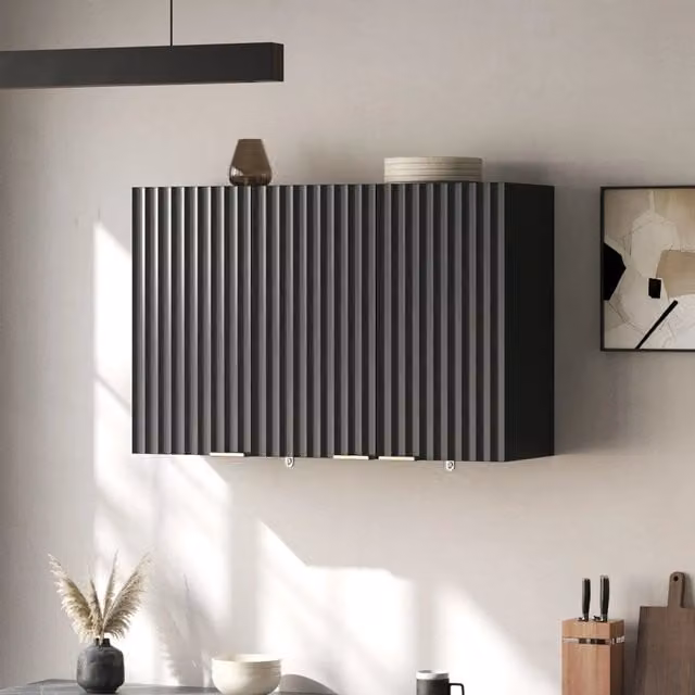 Armadio pensile da cucina a 3 ante, mobile sospeso per ripostiglio soggiorno, bagno e lavanderia, 90 x 29 x 60 cm