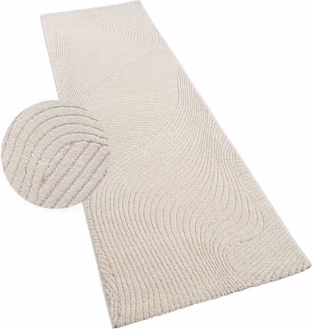 Tappeto moderno Aurora beige con effetto high-low L: 150 cm, P: 80 cm