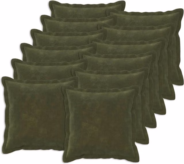 Cuscino con cuscino HOUTEN 12 pz Verde Fleece in microfibra 935259