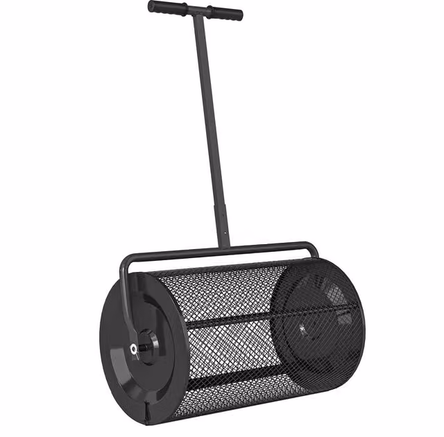 Spandiconcime Outsunny in Metallo da 75L con Manico Regolabile a T e Maniglia Imbottita, Nero, H 112 x L 70 x P 40 cm – 1