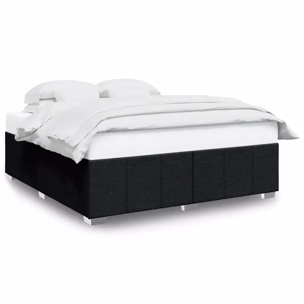 Giroletto vidaXL in tessuto nero con struttura in legno e doghe, L/P: 200 x 200 cm – 2